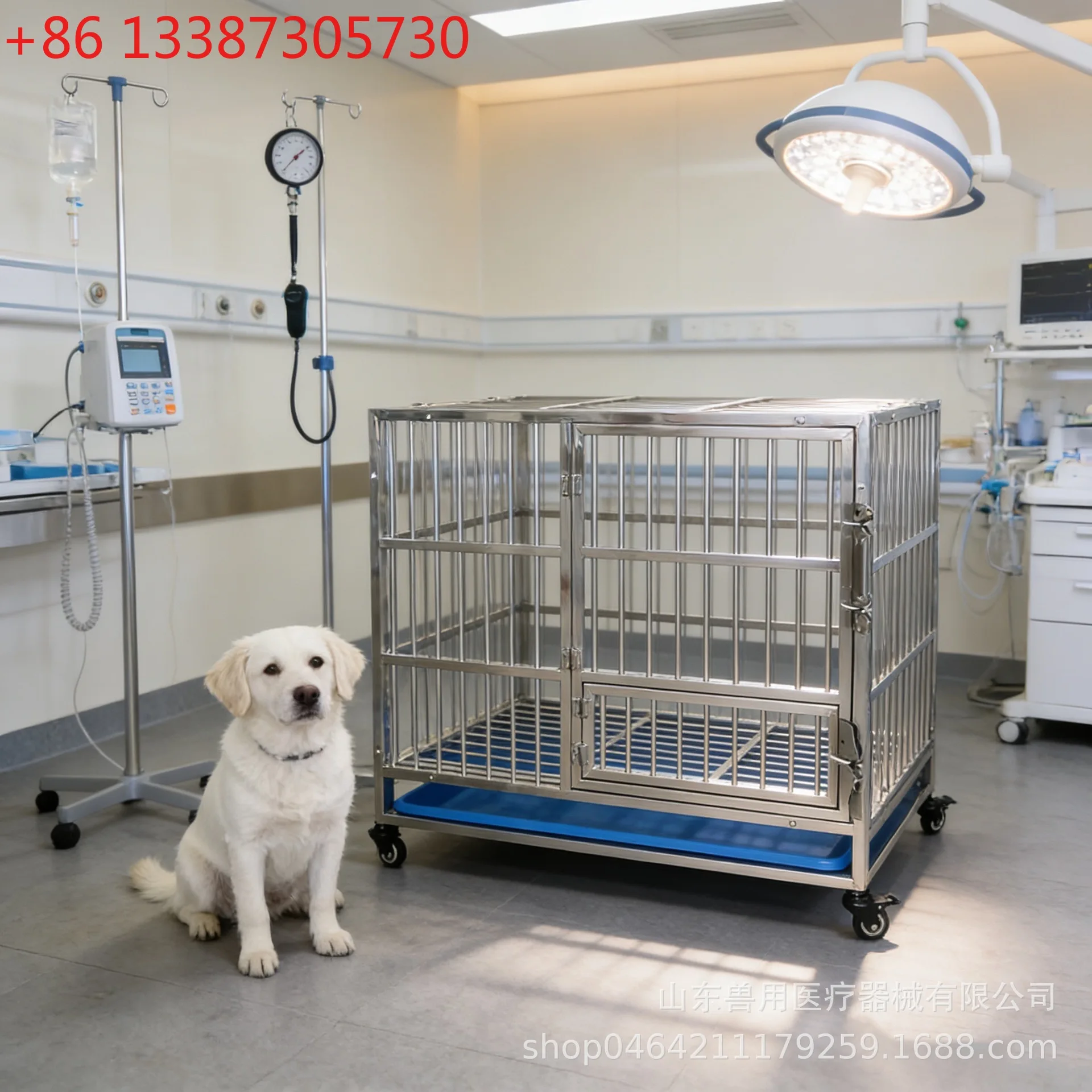 

Stainless Steel Dog Crate Detachable Folding Portable Thickened Cage for Home Use