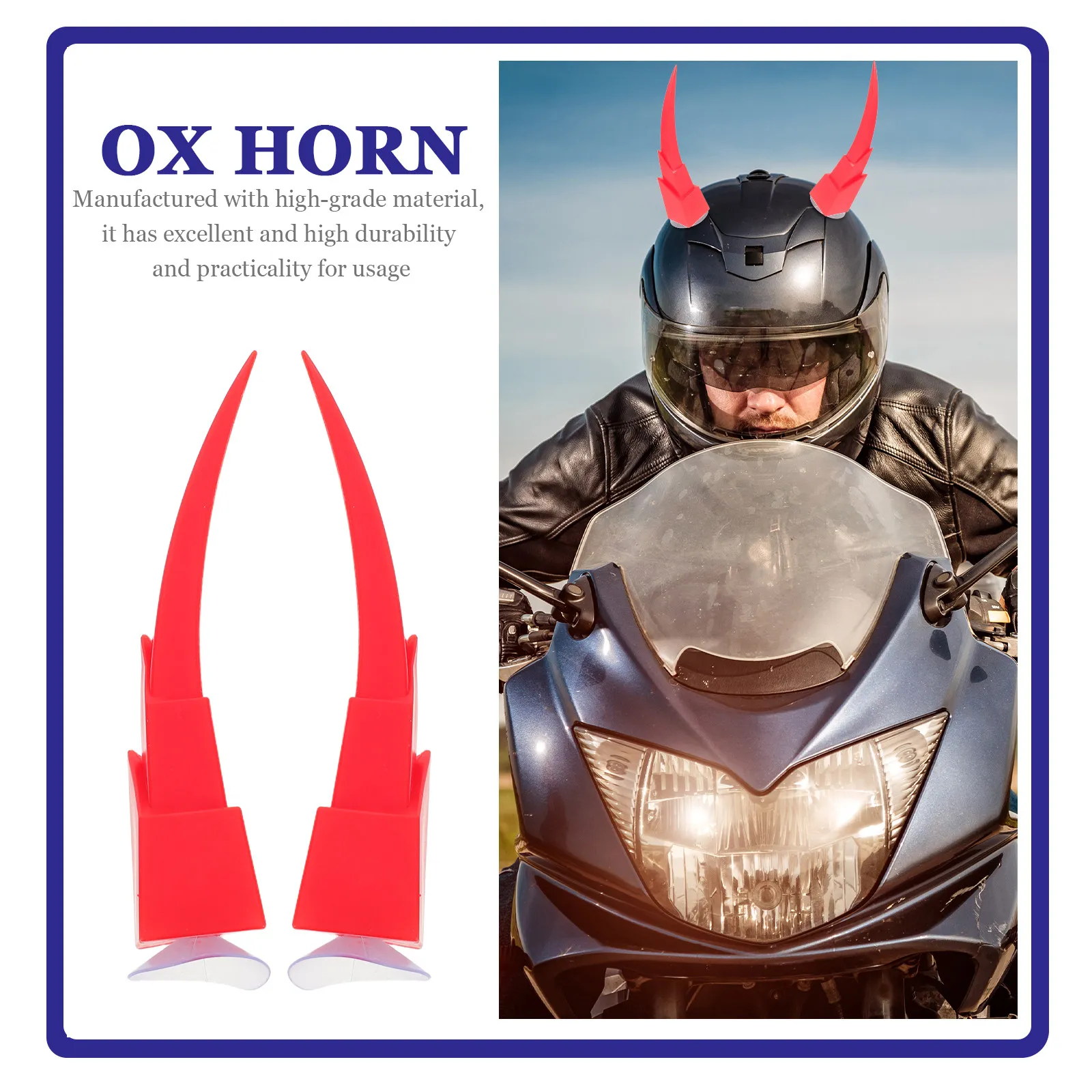 

1 пара съемных декоративных рожек дьявола на присосках для мотоциклов, снегоходов, велосипедов, универсальные, для Хэллоуина и вечеринок