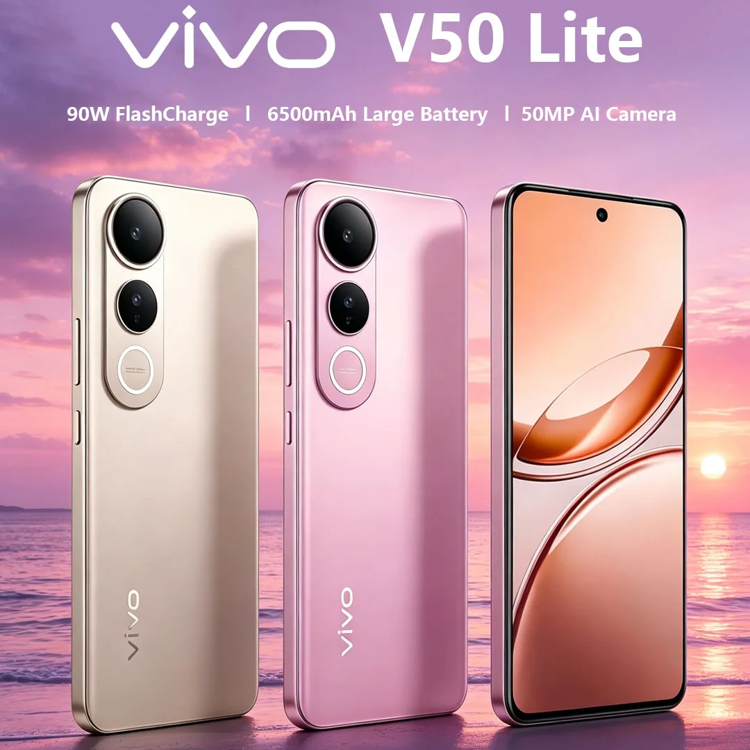VIVO V50 Lite 5G Global Version Smartphone 12GB+512GB 6500mAh 90W Fast Charge 50MP AI Camera 6.77'' Screen‌ Dual-SIM Mobile Phone