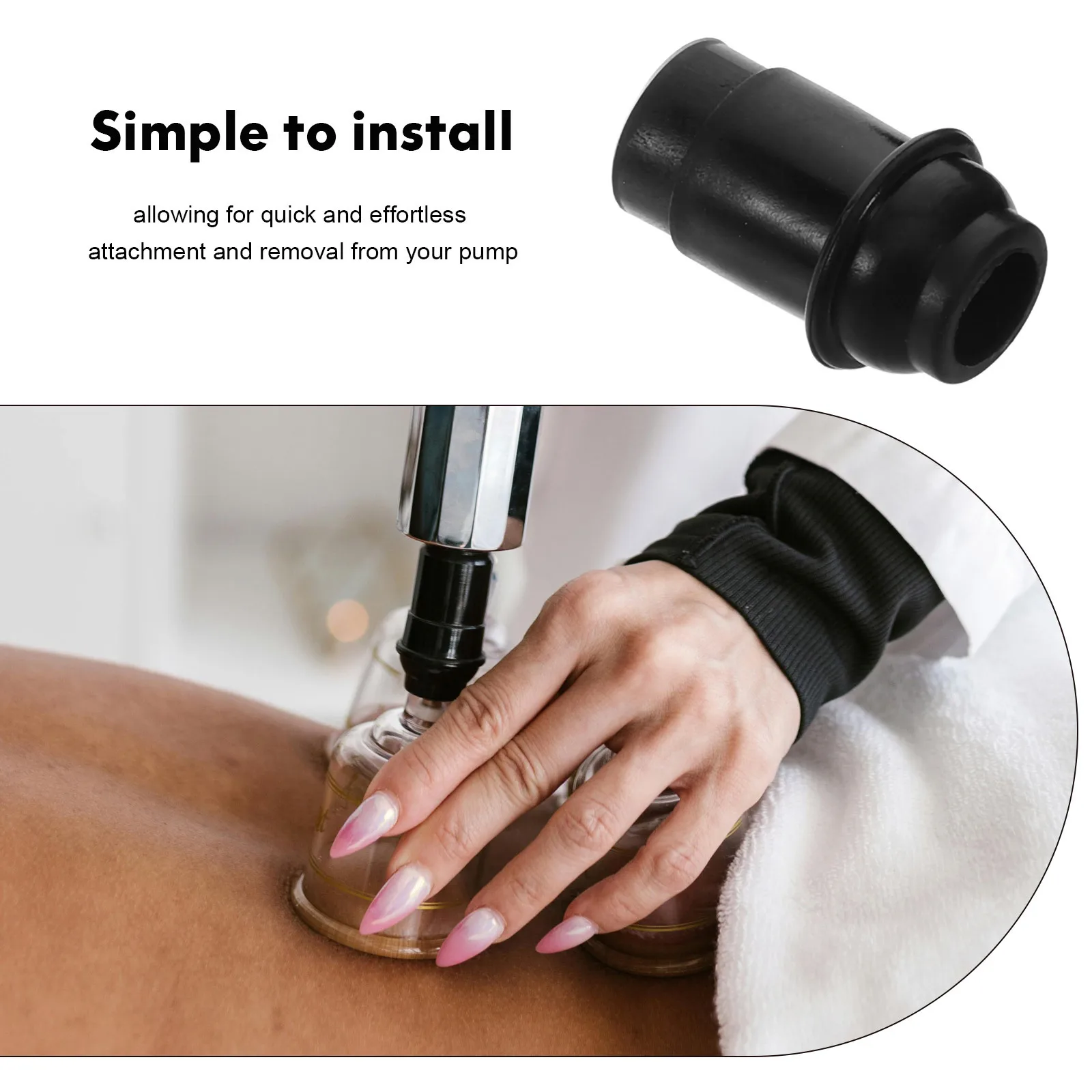 10 قطعة موصل مضخة الحجامة السيليكون فراغ فوهة نصائح المحمولة دليل شفط استبدال لعلاج تدليك الظهر المحمولة #5