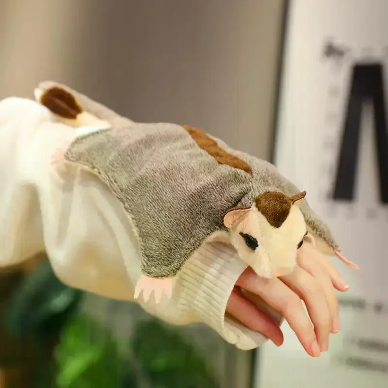 Cute Simulation Sugar Glider Plush Toy Lovely Squirrel Glider Stuffed Animals Toy Funny Flying Squirrel Dolls For Kid Gifts