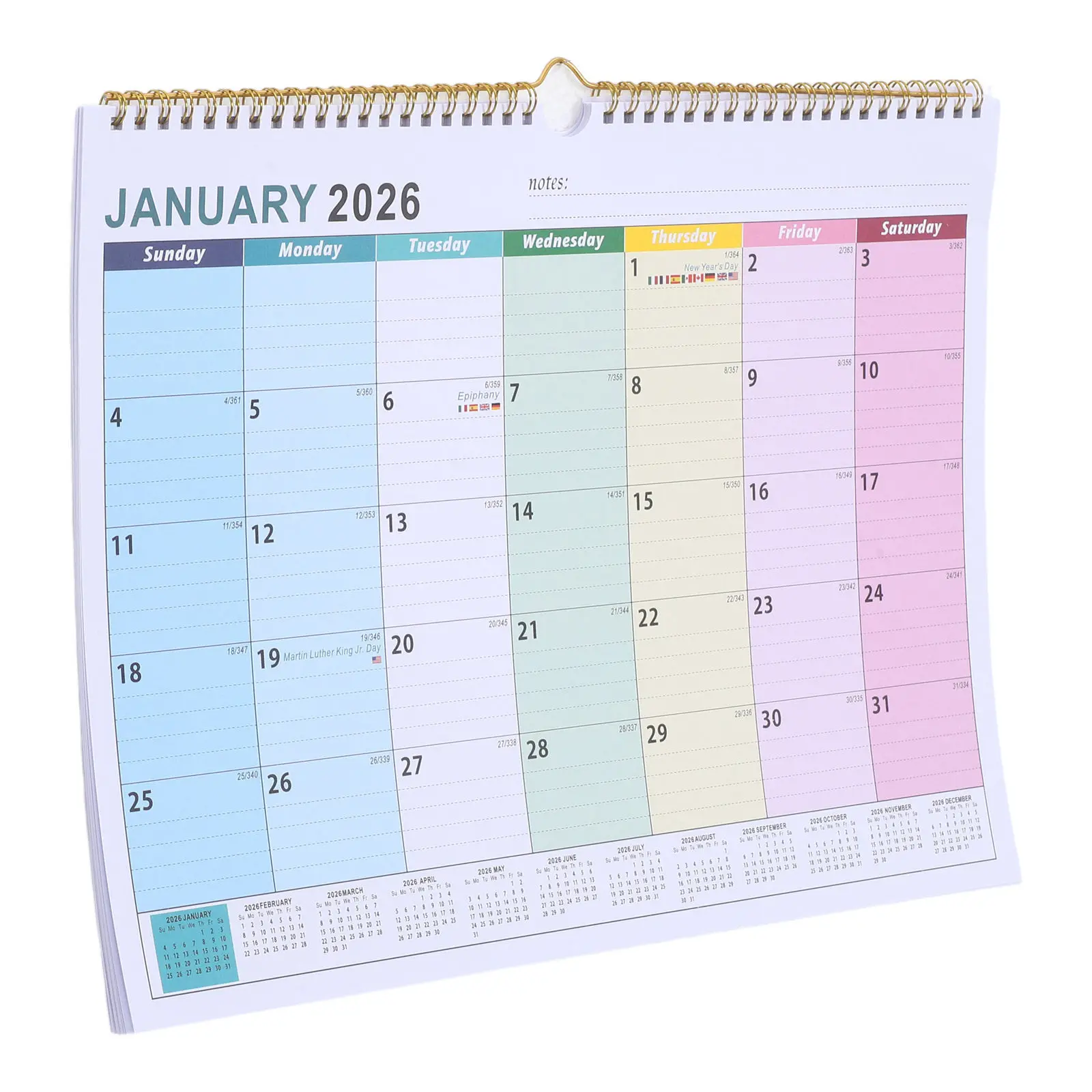 

Настенный календарь-планировщик на 2026 год для домашнего офиса: ежемесячный, эстетичный, на весь год