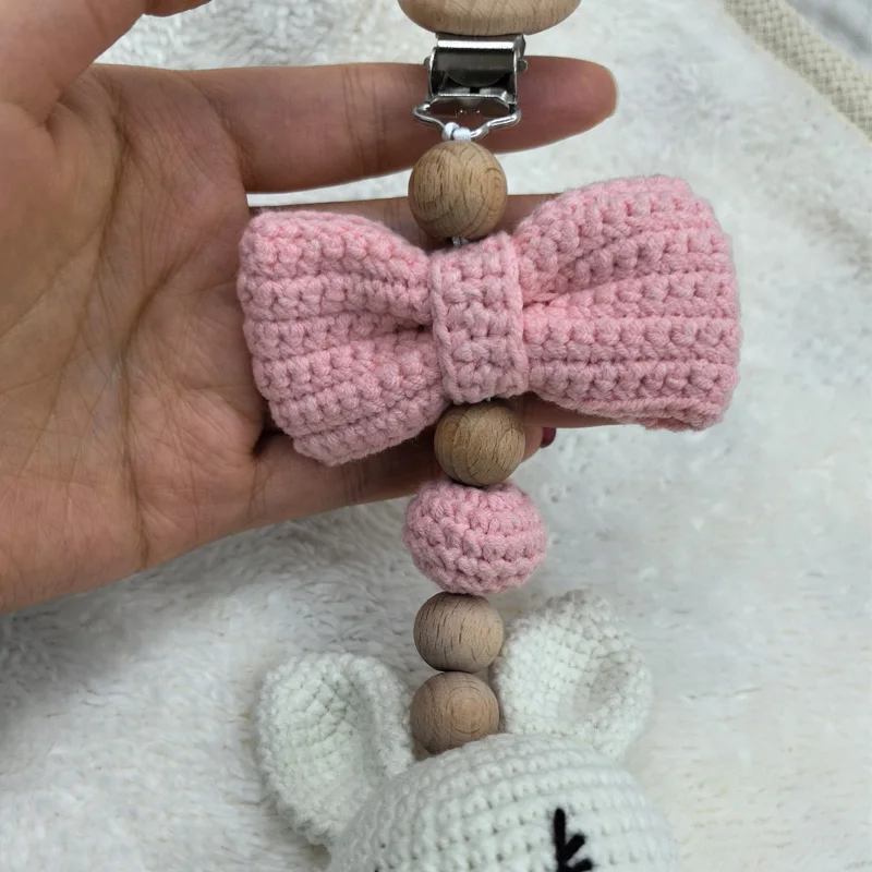 Hochet Mobile sur la Poussette de Bébé, réinitialisation de Sucette en Crochet, Bracelet en Bois, Jouet