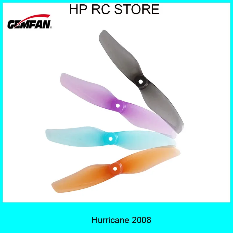 4Pairs/8pcs Gemfan Hurricane 2008 2.0X0.8x2 51mm 2-Blade PC Propeller for FPV Freestyle 2inch Micro Indoor Drones 1002 1102