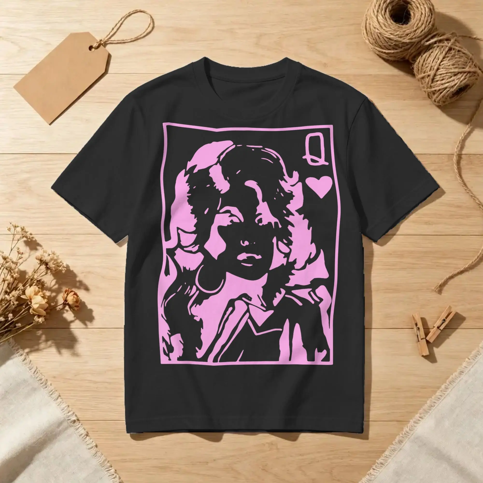 in Queens of Heart we Trust Dolly Parton T Shirt Men Women's Pure Cotton Hipster T-Shirts Crew Neck  Tees Short Sleeve Clothing