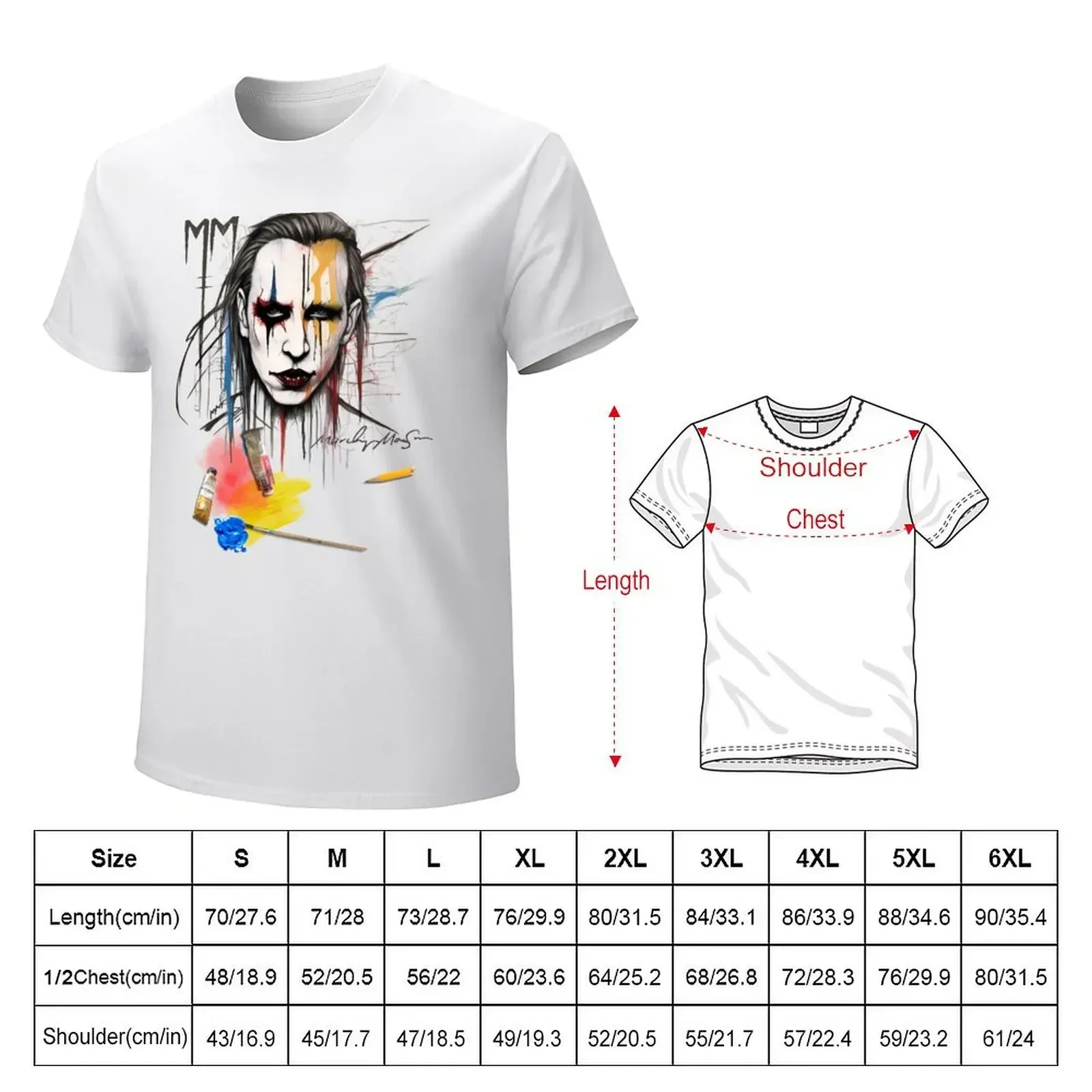 Marilyn Manson in Sketch T-shirt quick-drying blacks heavyweight t shirts for men