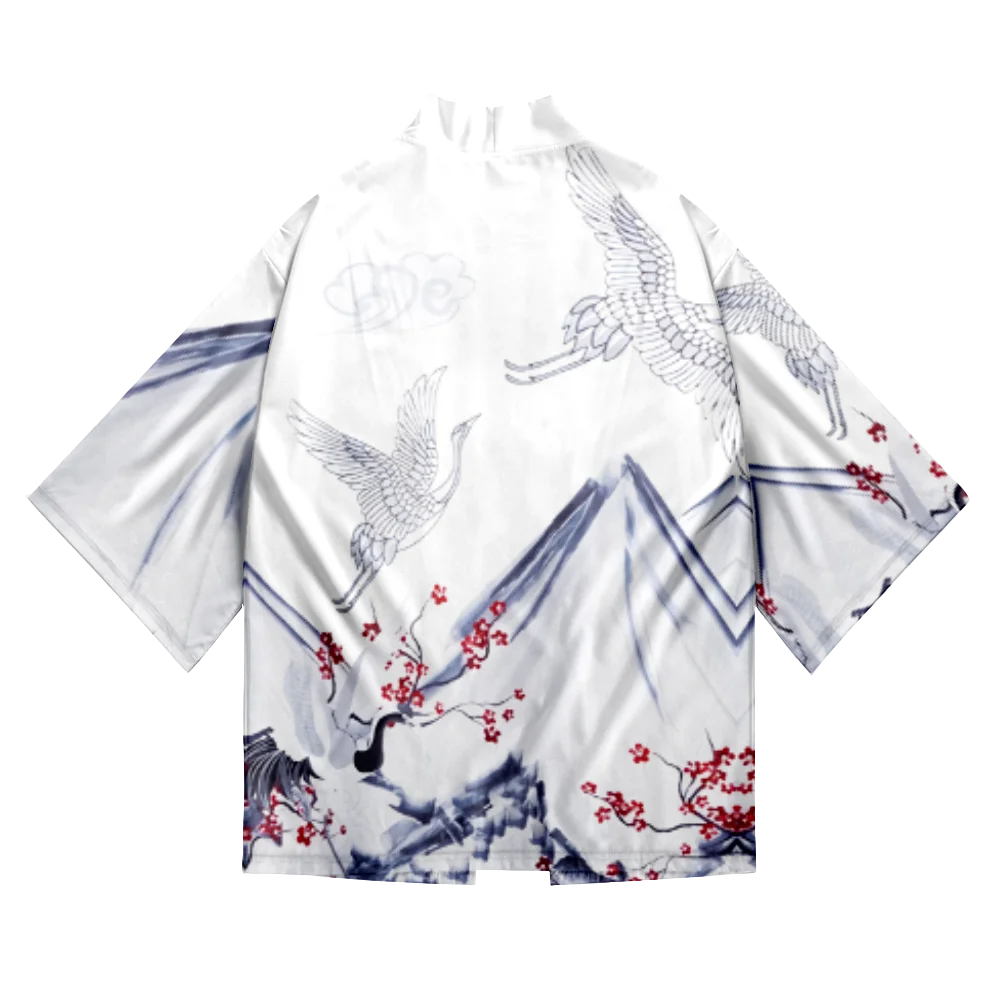 Letnie samurajskie kimono Cosplay mężczyźni Haori stylowa odzież uliczna Kimono japońska moda Yukata retro kardigan elegancka szata gorąca sprzedaż