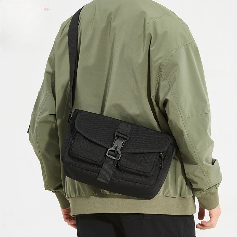 1pcs Tear Resistant Polyester Shoulder Bag Adjustable Wide Strap Large Capacity Sling Pack For Student Cycling Short Travel Use