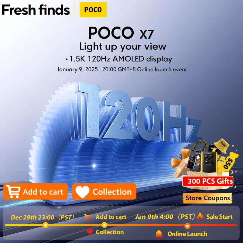 World Premiere POCO X7 Global Version Smartphone 1.5K 120HzFull Speed Ahead Jan 9th At 20:00 (GMT+8) For the Online Launch Event