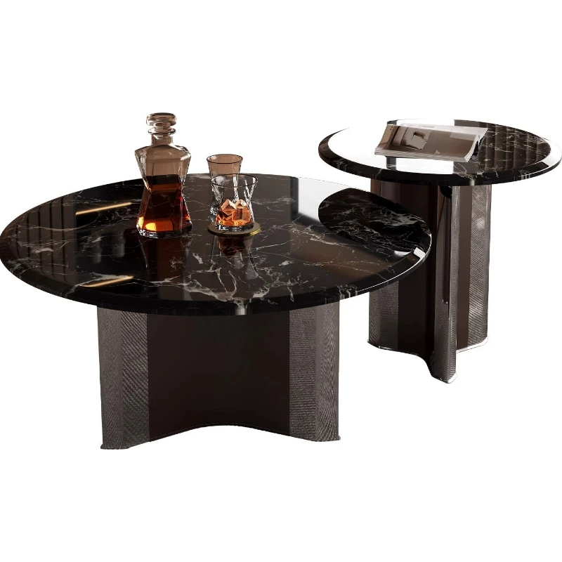 

Household round combination small apartment simple tea table