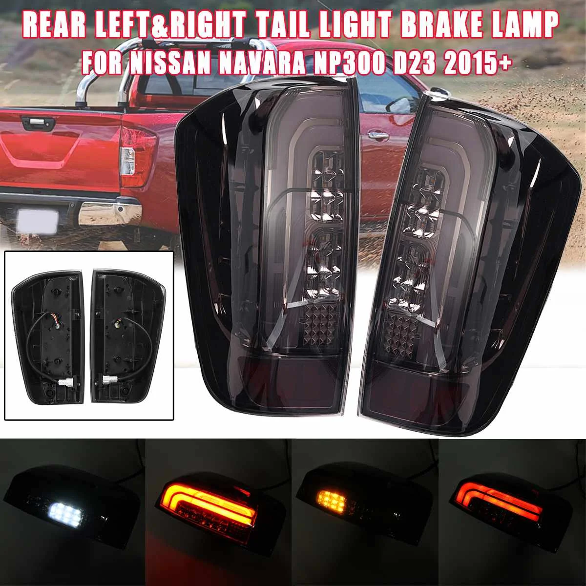 Car Rear parking reverse day lights tail lamps fit for For Nissan Navara NP300 2015 - 2019 turn signal harness auto accessories