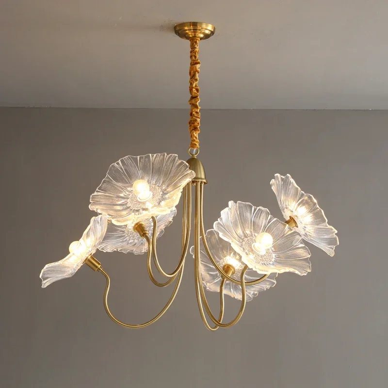 Light luxury style Nordic modern bedroom lamp creative flower personality simple dining  designer living  chandelier