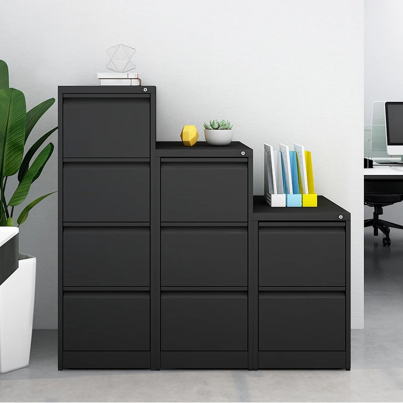 Heavy-Duty Steel Card Cabinet 3-Section Quiet Drawer Slides High Capacity Office File Storage For School Company Wholesale