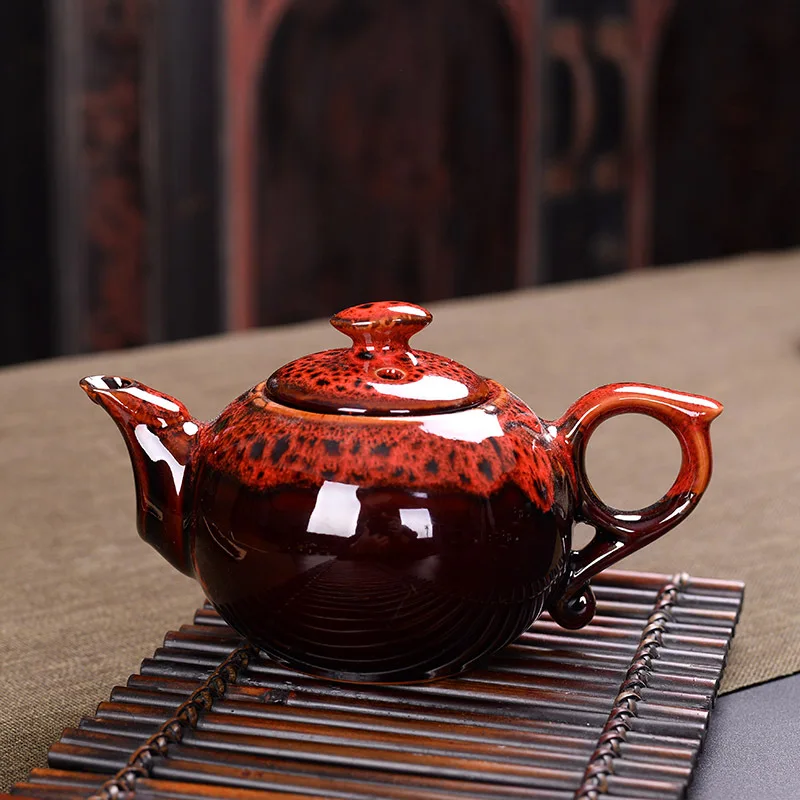 Kiln Change Glaze Chinese Traditional Tea Pot Yixing Teapots Heated Kettle Samovar Coffee Teapot and Cup Set Gaiwan Puer Teaware