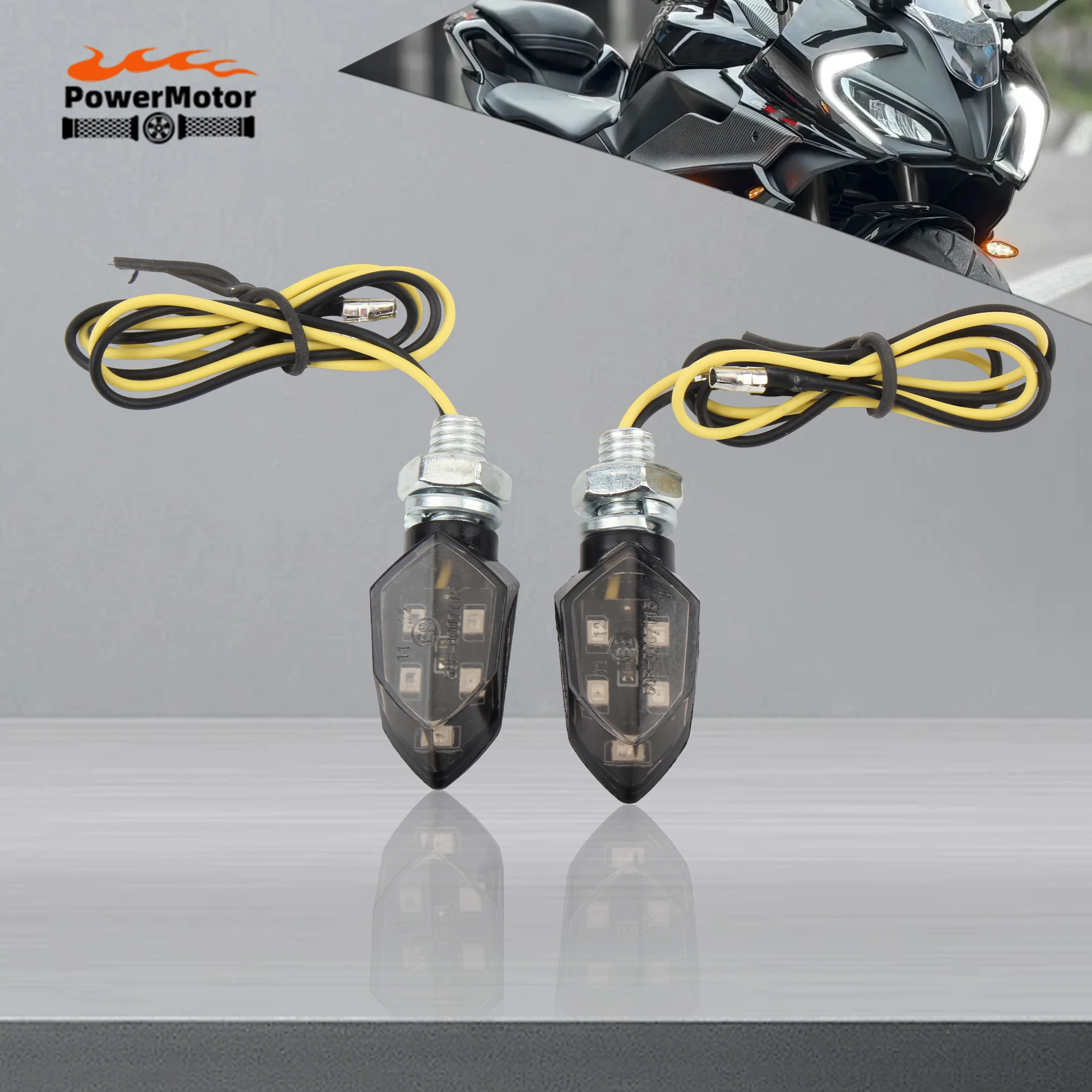

For Kawasaki Mini Universal Motorbike LED Turn Signal Indicator Lights Motorcycle Motorbike Amber LED Lights Modification Parts