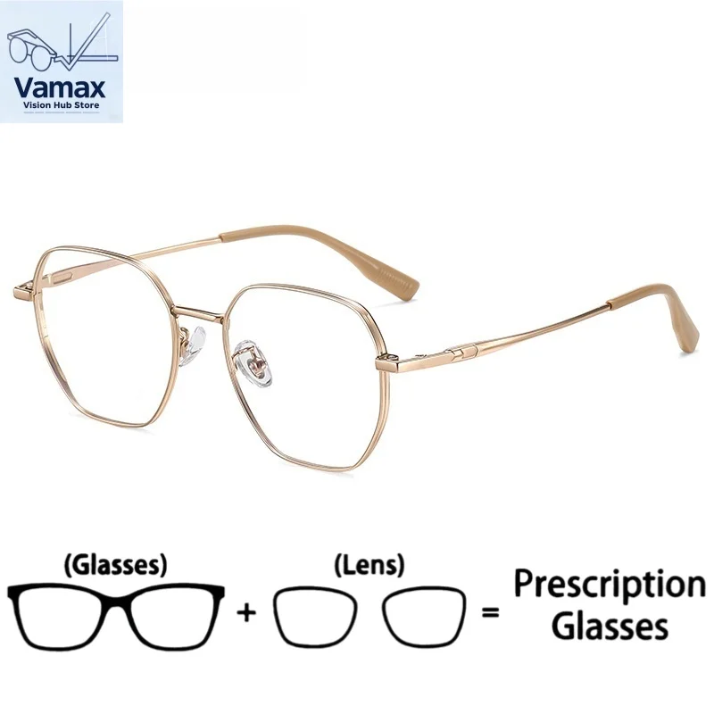 

VAMAX Lightweight Pure Titanium Eyewear Male Female Prescription Large Face Slimming Anti Blue Ray