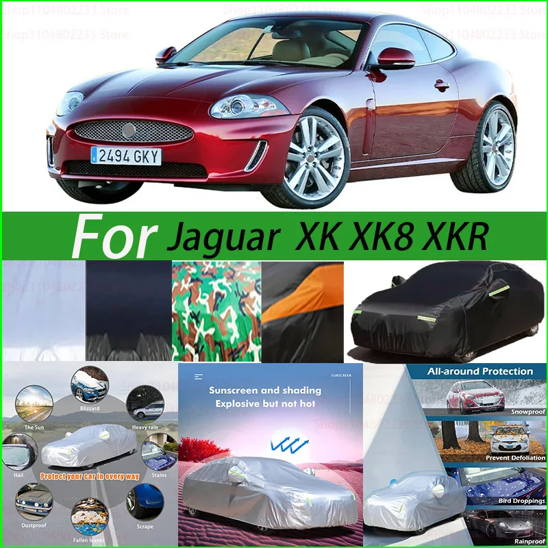

Outdoor Protection Full Car Covers Snow Cover Sunshade Waterproof Dustproof Exterior black car For Jaguar XK XK8 XKR 1997-2025