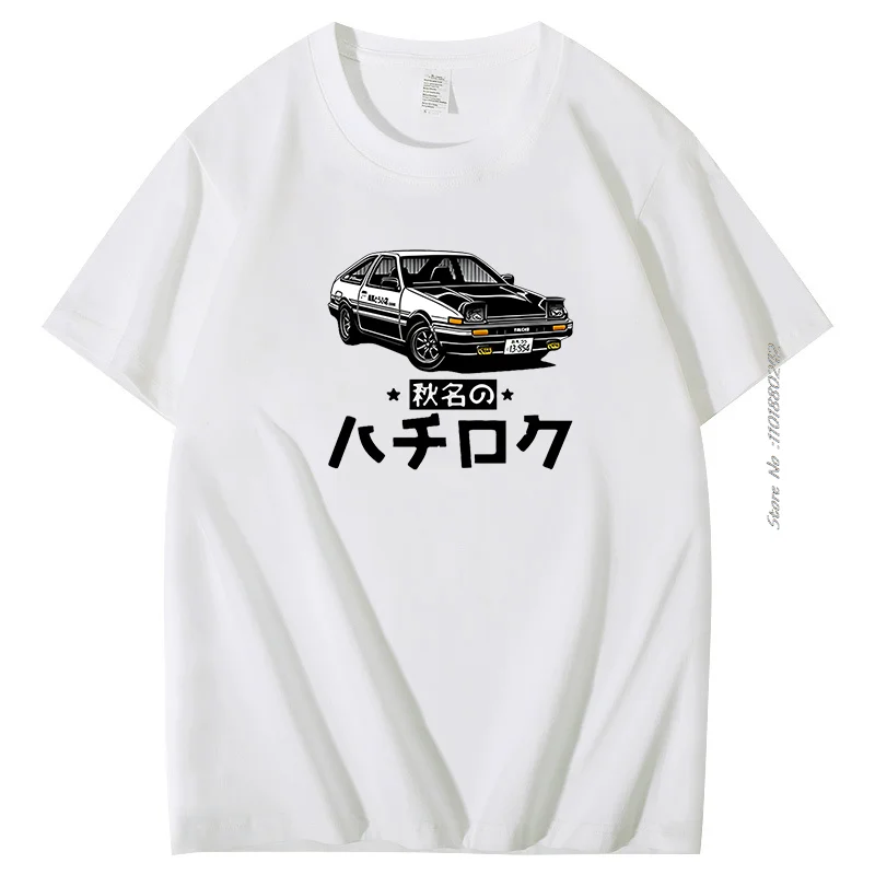 Japanese Anime Initial D Print T-shirts Tops Harajuku Casual Shirt Unisex Hip-hop Fashion Streetwear Summer Men's clothing