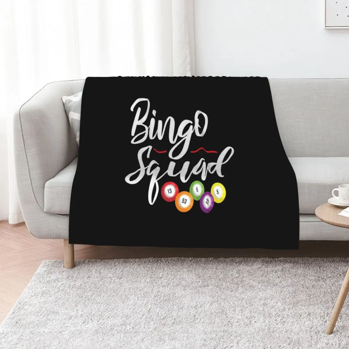 Funny Bingo Squad Throw Blanket Personalized Gift Camping Bed linens Extra Large Throw Hair Soft Big Blankets