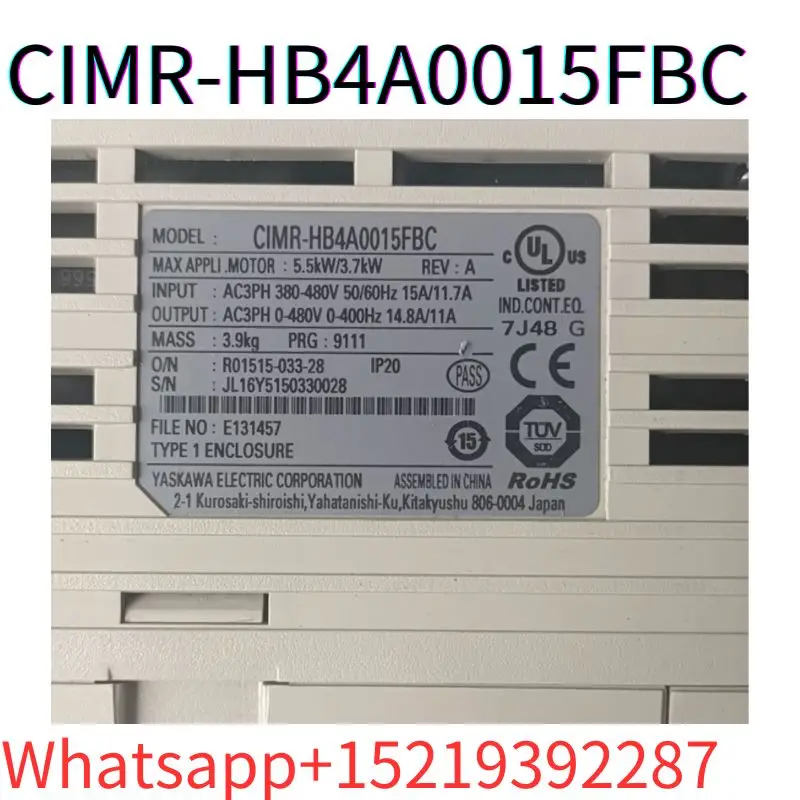 second-hand H1000 series frequency converter CIMR-HB4A0015FBC 5.5KW/3.7KW 380V tested ok