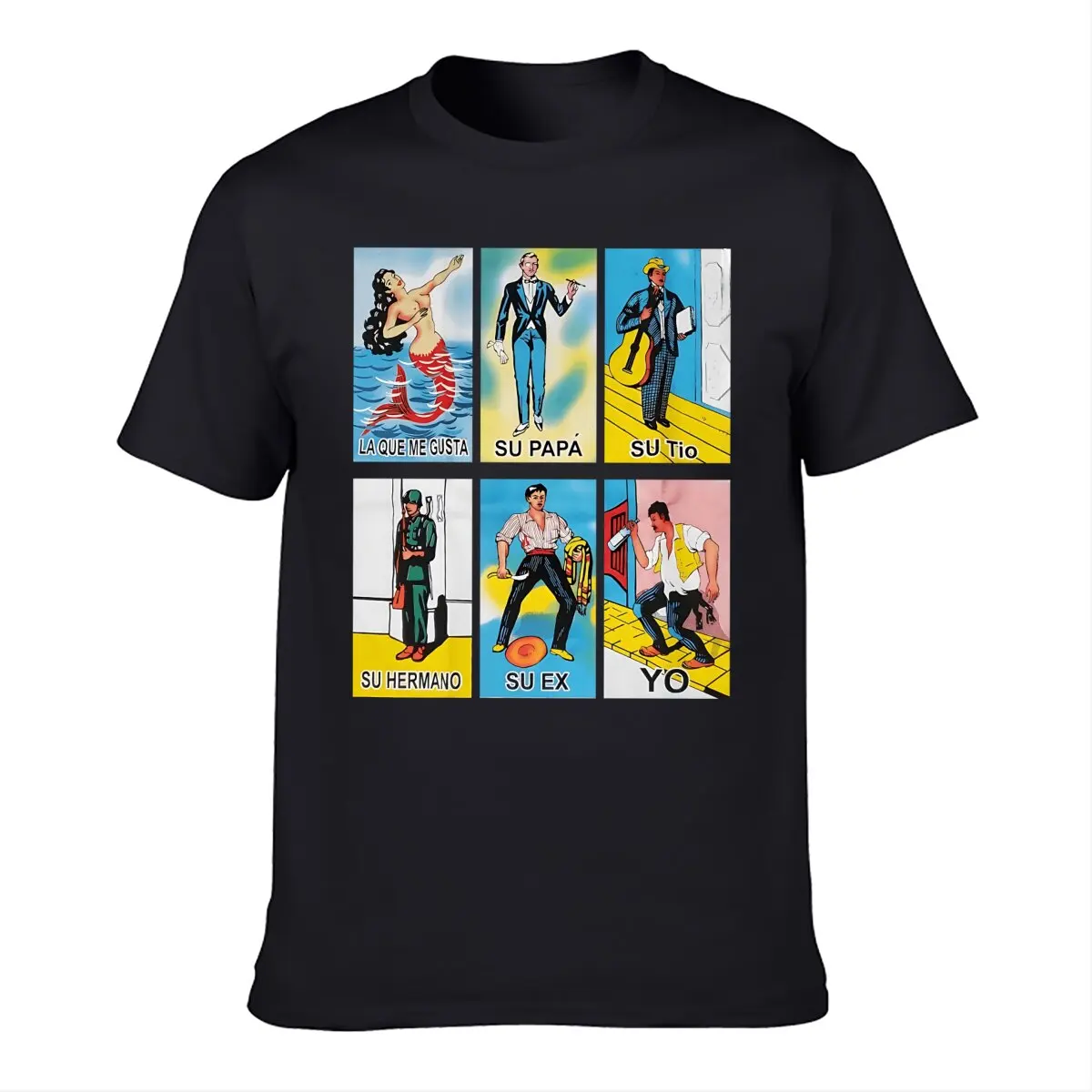 6 Prints Loteria T-Shirts Mexican Lottery Men\'s Sizes Uni-Sex Style