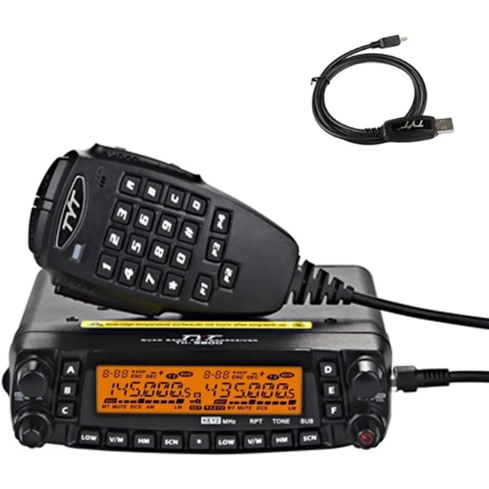 TYT TH-9800 50W Quad BandCross-Band Mobile Car Ham Radio nero 5.5x1.58x8.35"