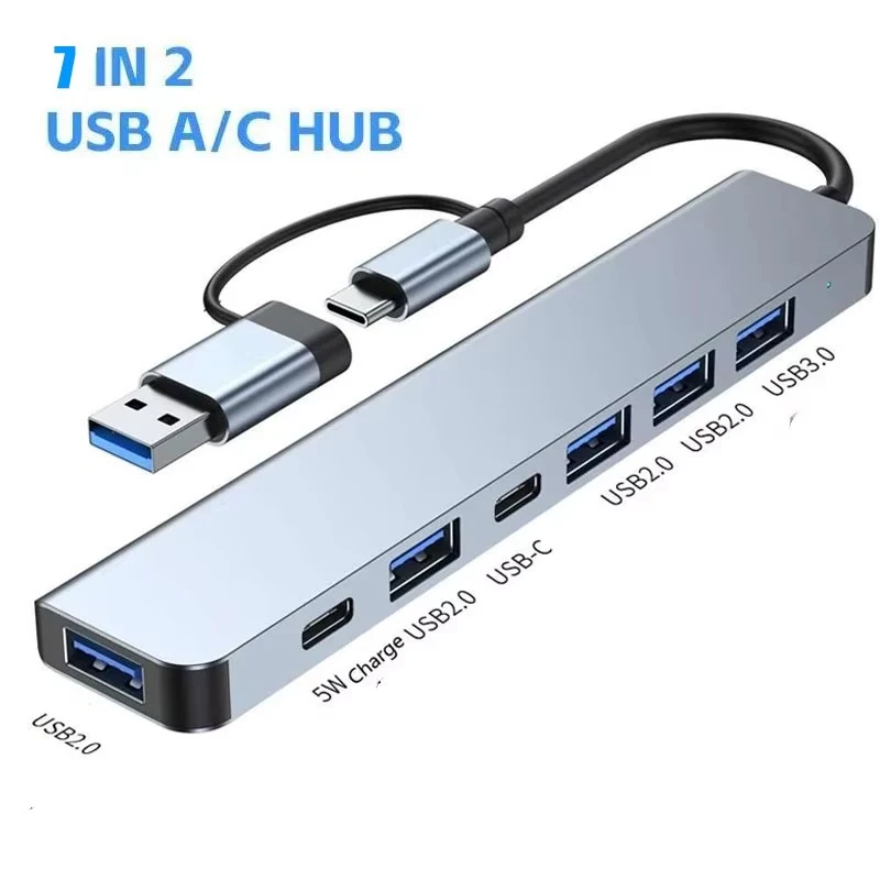 OEM Replacement 7-in-2 USB-C Hub 5Gbps Dock w/ USB 3.0 SD TF PD Charging Port