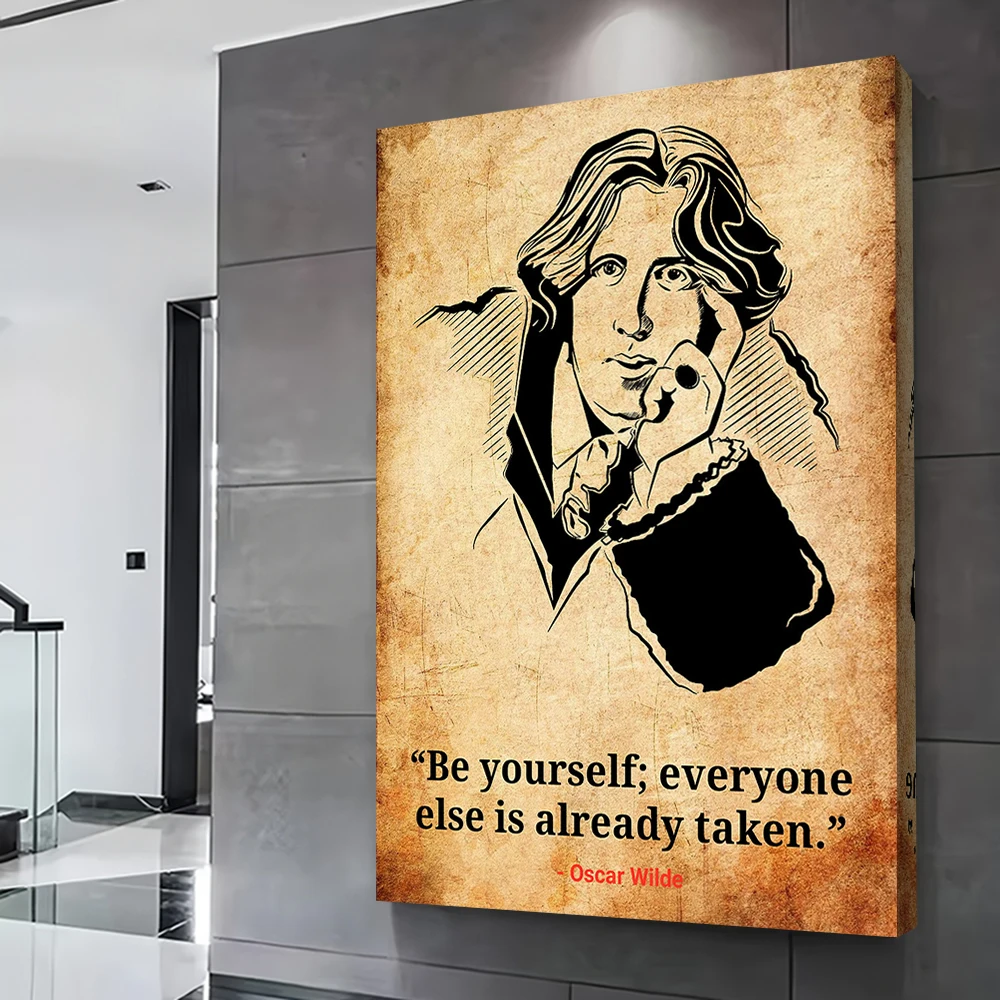 Oscar Wilde Quote Poster Customizable Printed Canvas Painting for Pictures Wall Art Wand Deko Room Decorating Interior Mural