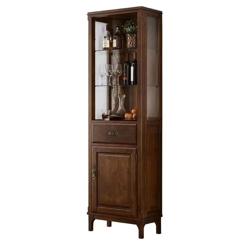 

Living room cabinet, American wooden corner display, luxury wine cabinet