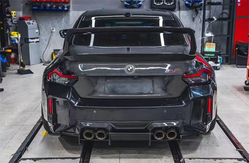 ل BMW G87 M2 2019 2020 2021 2022 2023 2024 ReaI ألياف الكربون الجافة الوفير الخلفي الشفة المفسد عدة