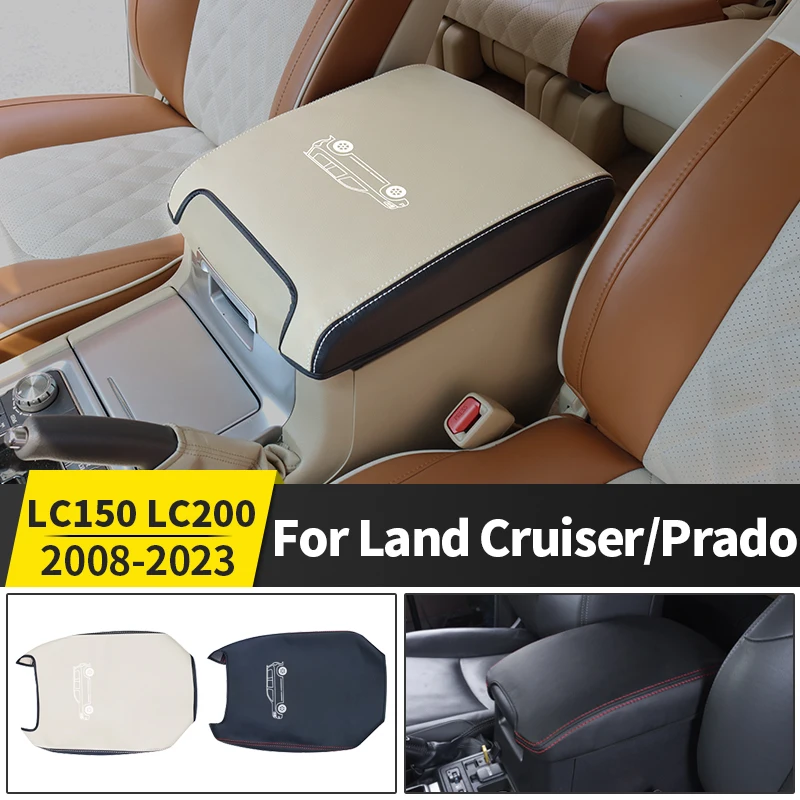 

For 2008-2023 Toyota Land Cruiser 200 Prado 150 Armrest Storage Box Refrigerator Leather Cover Modified Refrigerator Interior