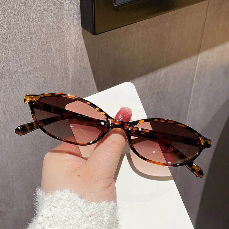 Vintage Thin Small Frame Sunglasses Women For Men Sun Glasses Luxury Brand Designer Punk Popular Hip Hop Oval Eyeglasses UV400