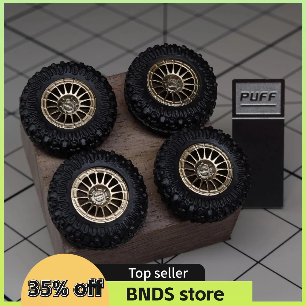 PUFF 1/64 Model Car All Terrain Wheels  METHOD-314 Refitting Parts with Rubber Tires For Off-road Vehicle Hot Wheels D: 13.5mm