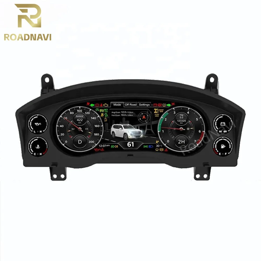 RoadNavi 12.3 Inch Car Digital Cluster for Toyota LC200 2008-2021 Car Odometer Dashboard Auto Speedometer Virtual Cockpit