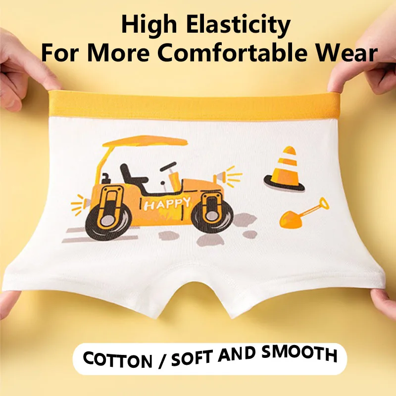 4/8/16 Pieces Boys Boxer Shorts High Quality Cotton Breathable Children Boxers Soft Boy Underwear Car Pattern Toddlers Knickers