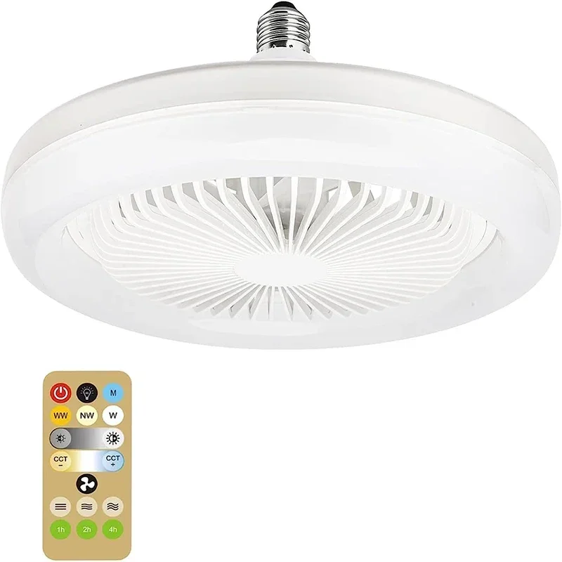 Slimme 3-In-1 Plafondventilator Met Afstandsbediening Verlichtingslamp E27 Converter Basis 85-265V Verlichtingsbasis Voor Slaapkamer En Woonkamer - afbeelding 1