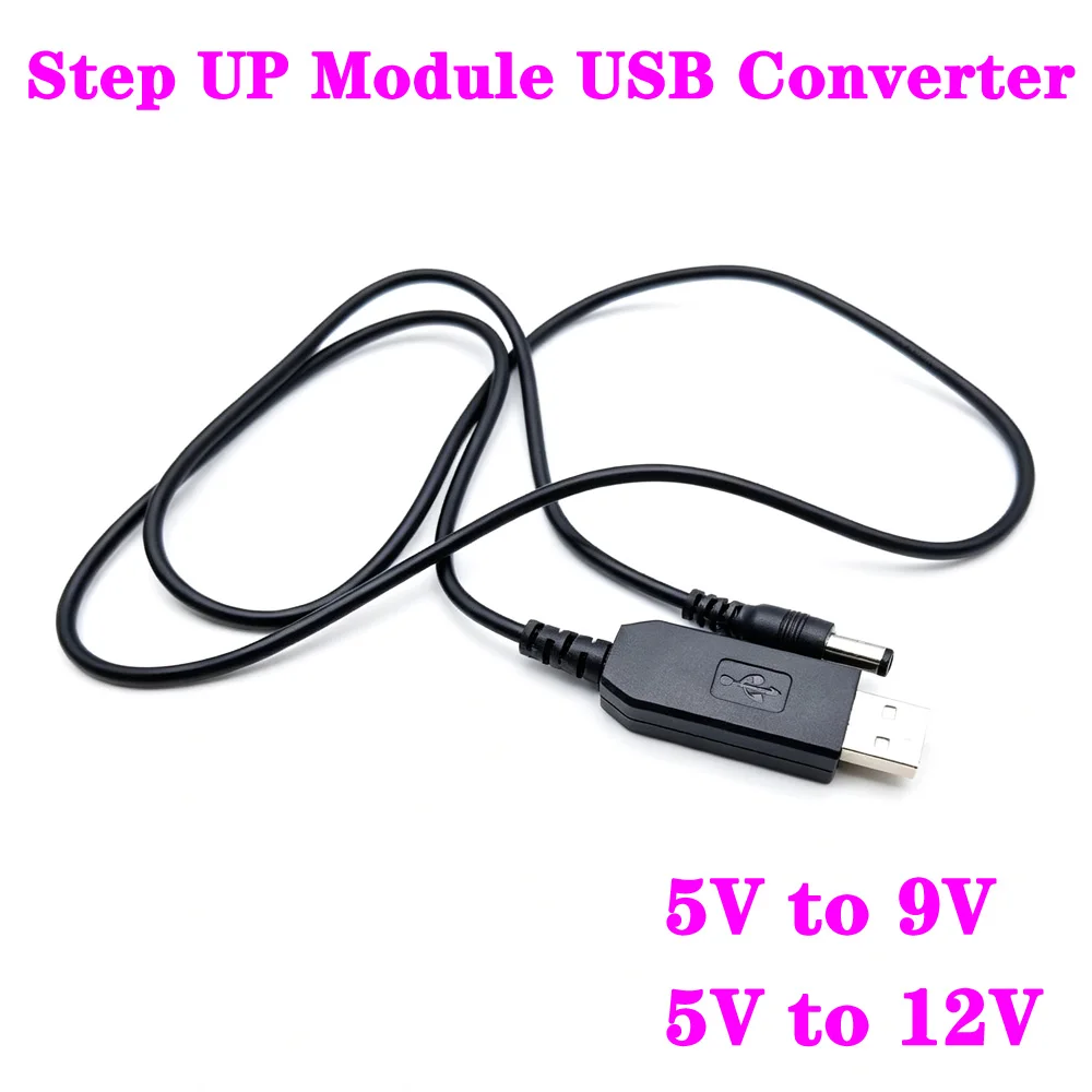 

1PCS USB Power Boost Line DC 5V to DC 9V / 12V Step UP Module USB Converter Adapter Router Cable 2.1mmx5.5mm Plug