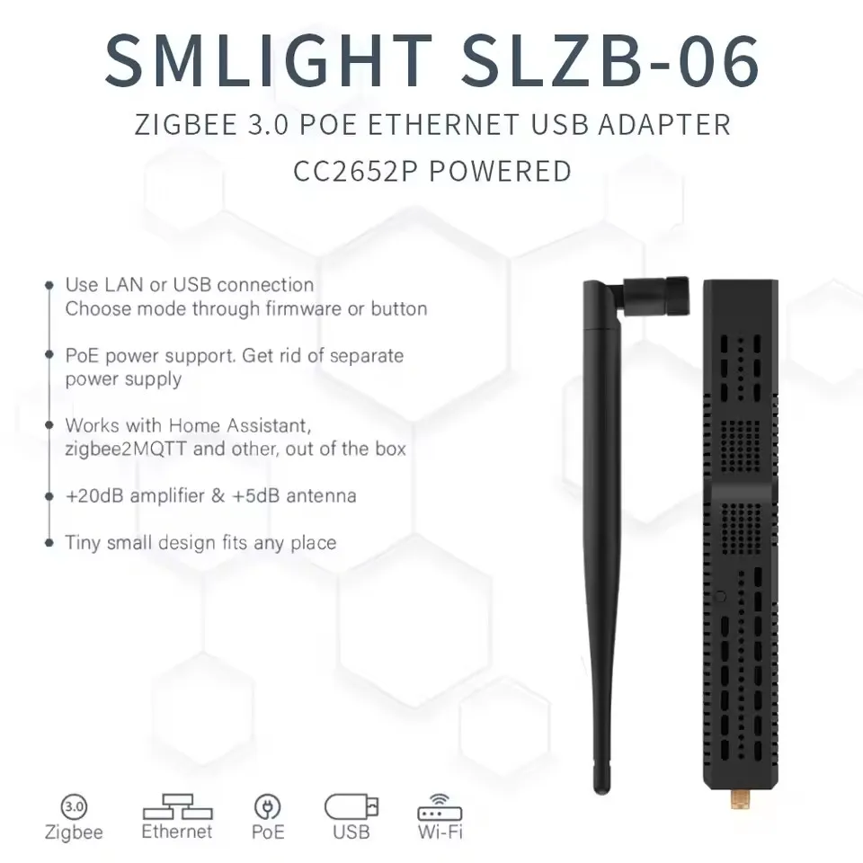 SMLIGHT SLZB-06/M/P7 3.0 Zigbee  to Ethernet,USB,and WiFi gateway coordinator with PoE,works with Zigbee2MQTT,Home Assistant,ZHA image 3