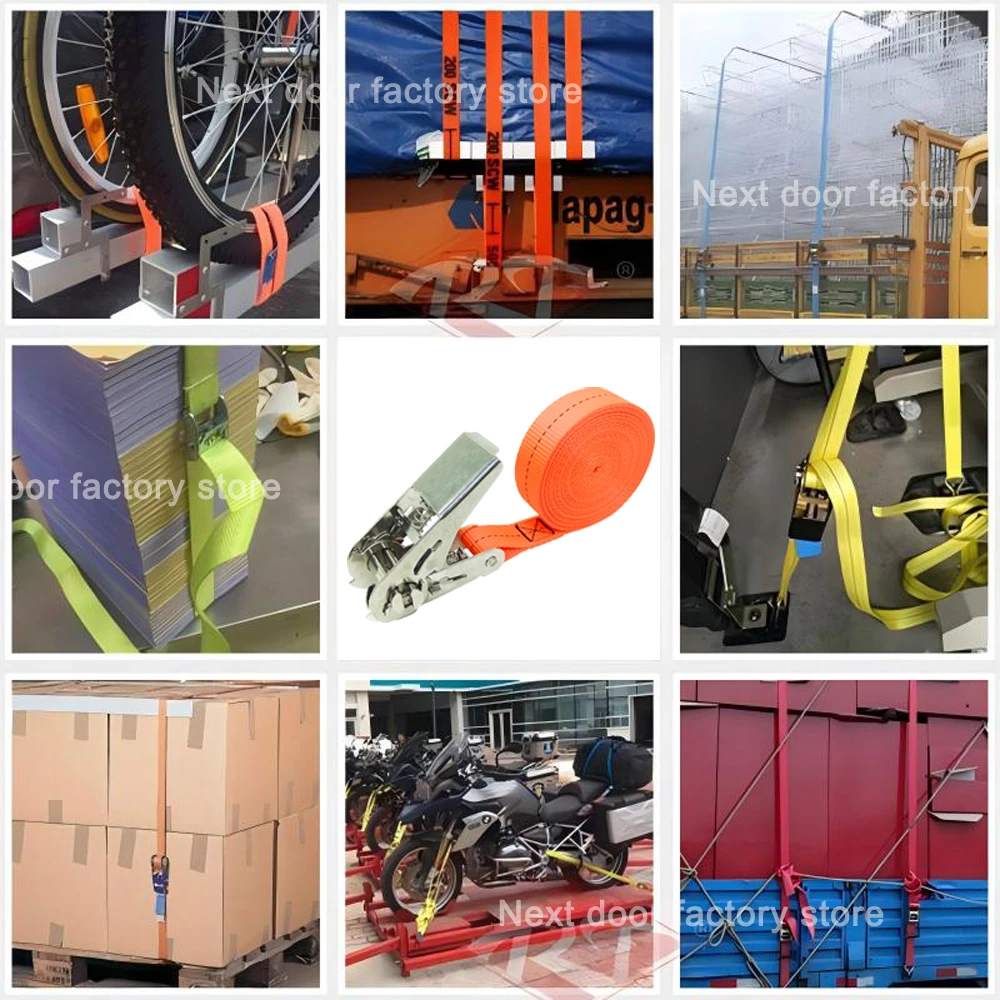 2er-Pack 3-Meter-Fracht-Ratschengurt mit Edelstahl-Schnalle für PKW, LKW, verstellbare, robuste Schnürung für Gepäcktaschen – Detail 6