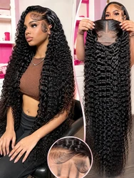 Deep Wave Human Hair Wigs 13X6 Hd Lace Frontal Wig Water Wave Lace Front Wigs Curly Brazilian Wigs 220 Density 40 Inch For Women