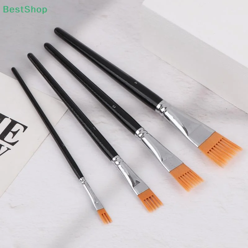 1/4 szt. Pędzle akwarelowe z nylonowym włosiem - dostępne w różnych rozmiarach dla artystów, różnorodne akcesoria malarskie