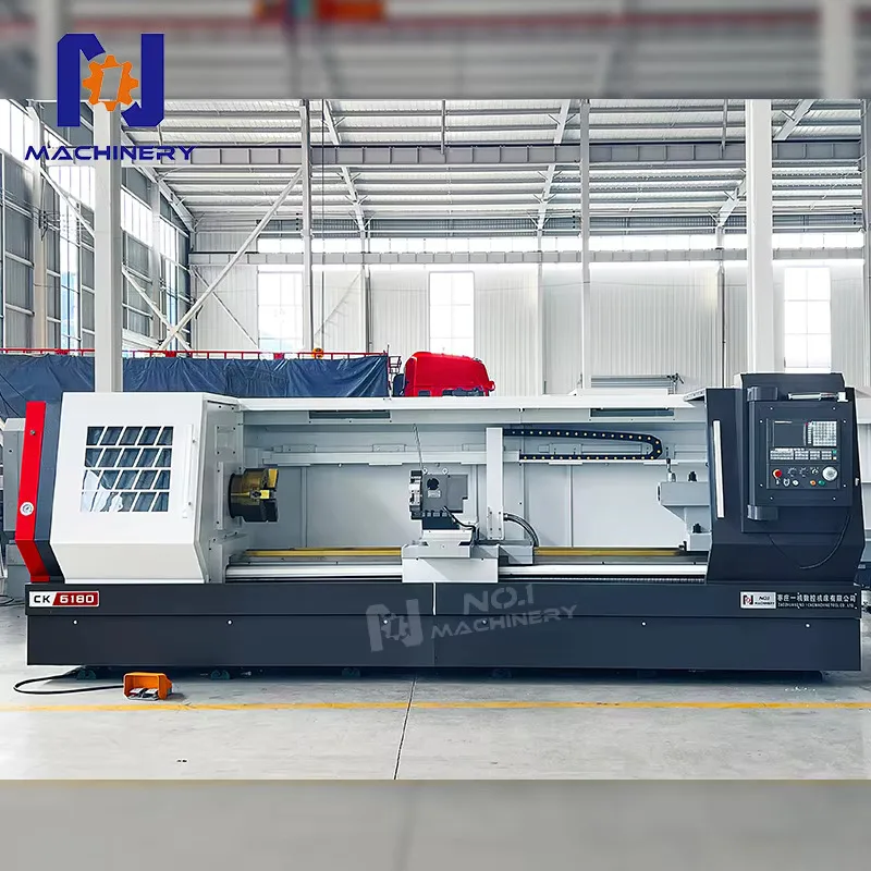 CK6180 Hine Horizontal Heavy Load Bearing 10 Foot CNC Lathe For Metal GSK Siemens FANUC Control System