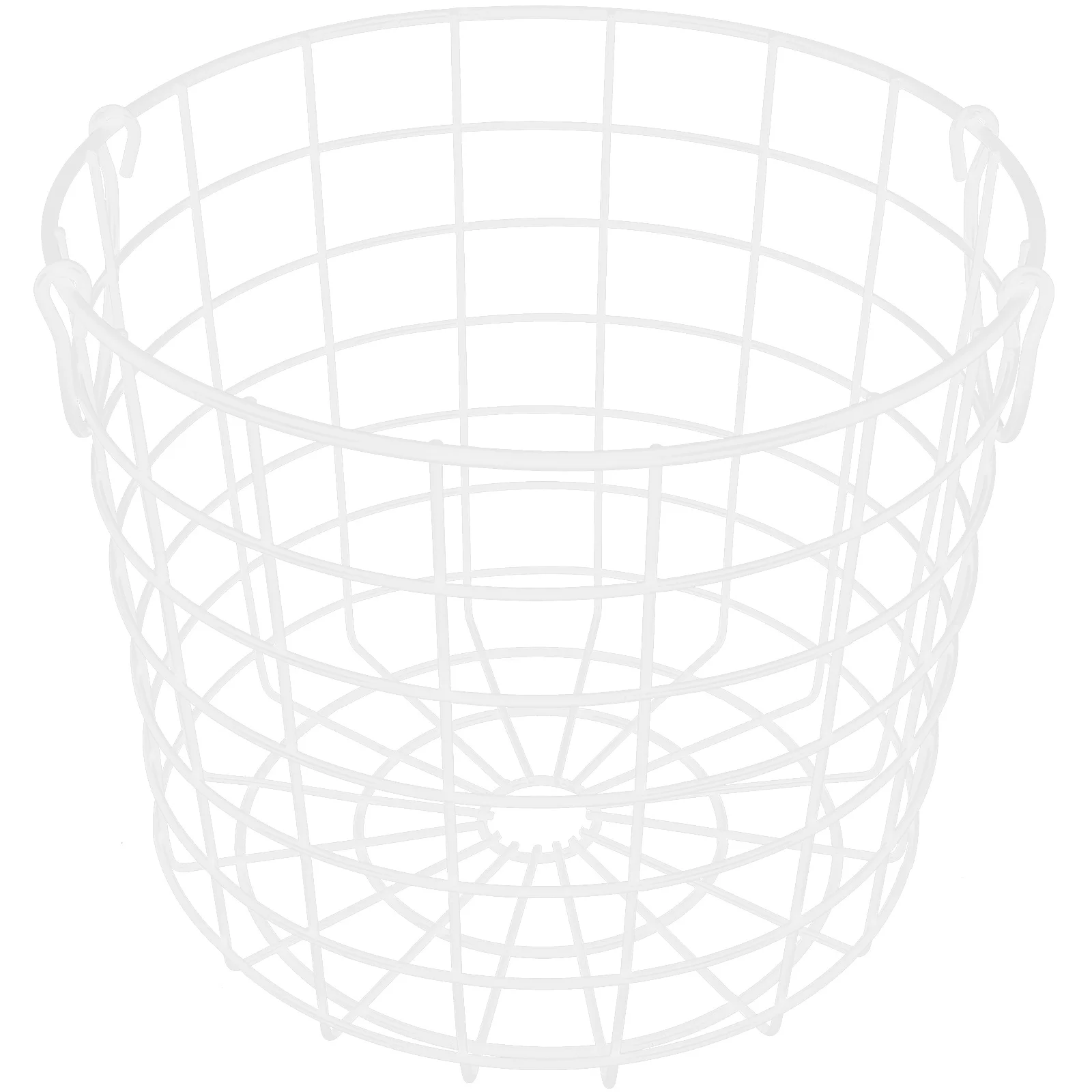 

Laundry Hamper with Lid Simple Iron Mesh Dirty Clothes Basket Fruit Holding Tray Desktop Bread Decorate White Storage Shopping