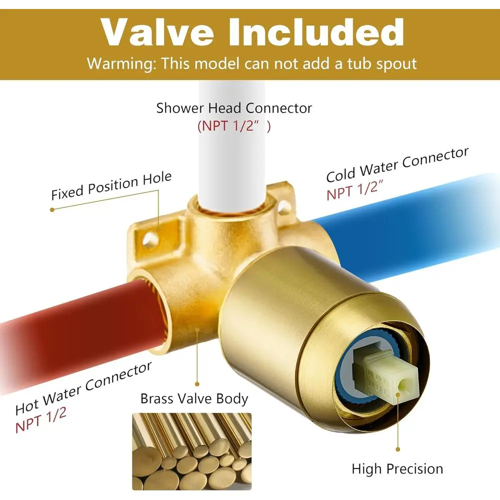 6 رؤوس دش مطري مع صنبور بمقبض واحد ذهبي مصقول ومجموعة حواف حديثة