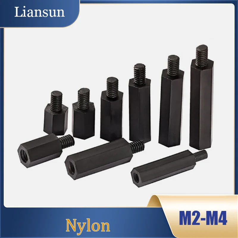 

Black Nylon-Insulated Hexagonal Stud Support Screws/Nuts M2M2.5M3 Nylon-Insulated Hexagonal Stud Support Screws Universal Screws