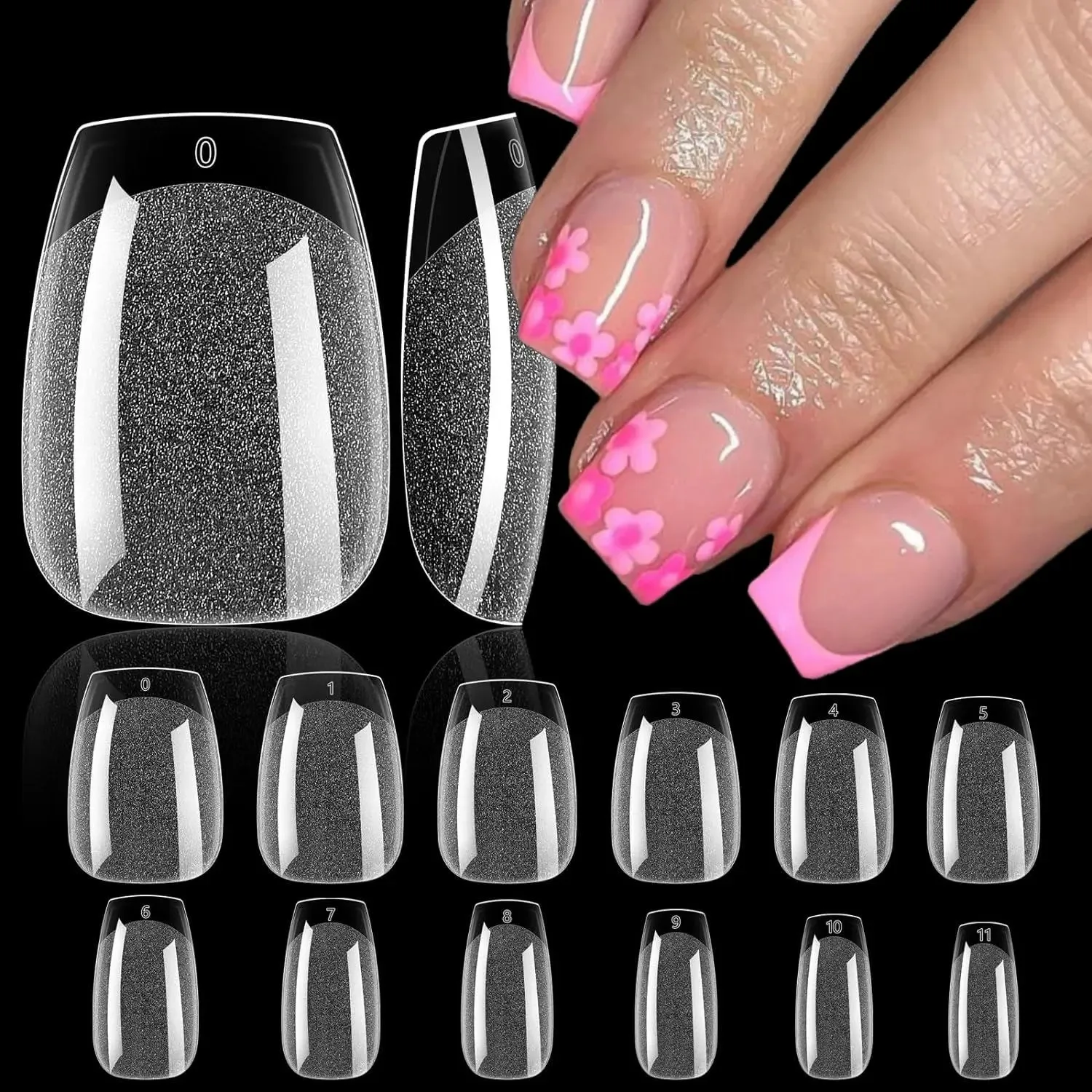 Nail Art Xl - 120Pcs Coffin Nail Tips, Half Matte