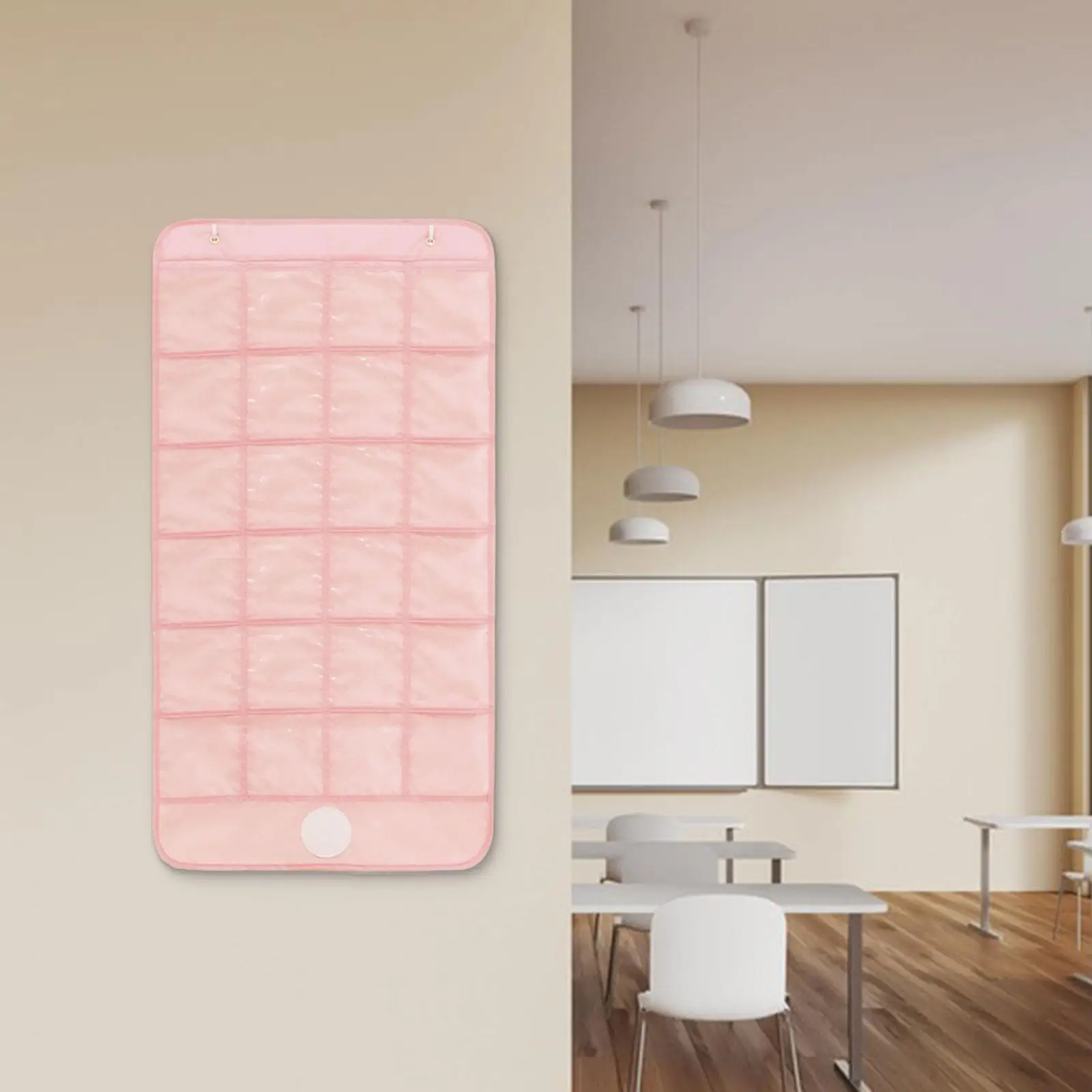 Classroom Pocket Chart Multi Pocket Organizer Clear PVC Storage Holder for Cell Phones Calculators and Sundries