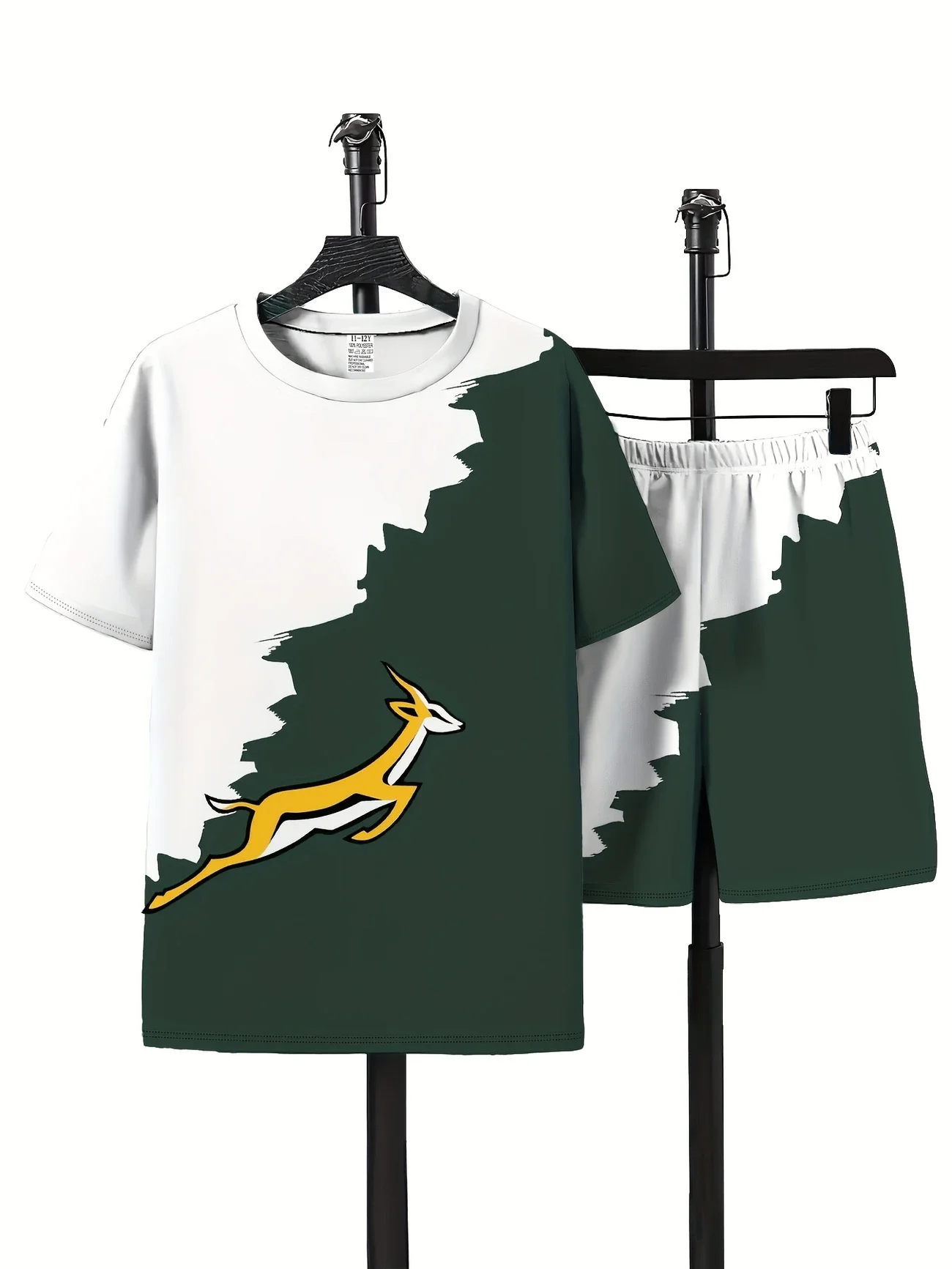 Boys' Fashionable 3D Printed Casual Shorts T-shirt Set, Perfect Choice for Outdoor Activities in Spring and Summer