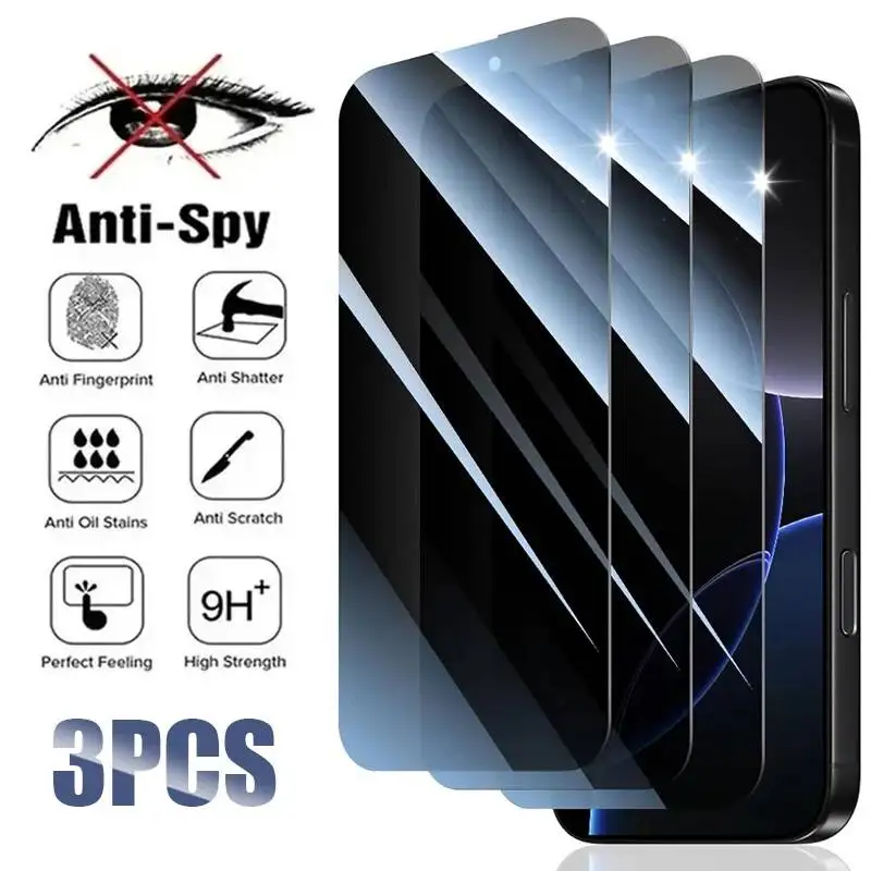 

3 шт. Защитное стекло Anti-Spy для iPhone 15, 14, 13, 12, 11 Pro Max, Mini, X, XS, XR, 7, 8 Plus, 16E, SE 2020, 2022