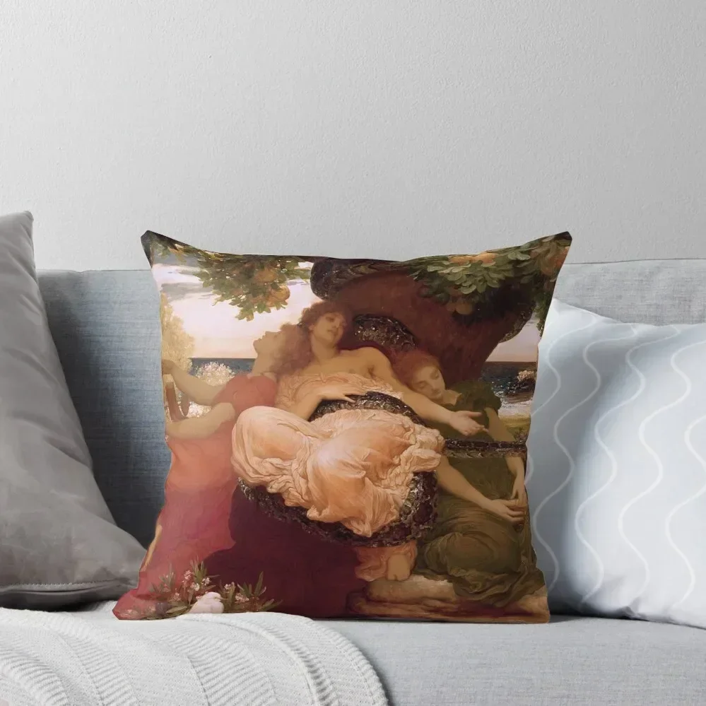 Frederic Leighton. The garden of the Hesperides. 1892 Throw Pillow Cushion Cover For Sofa Couch Pillows pillow